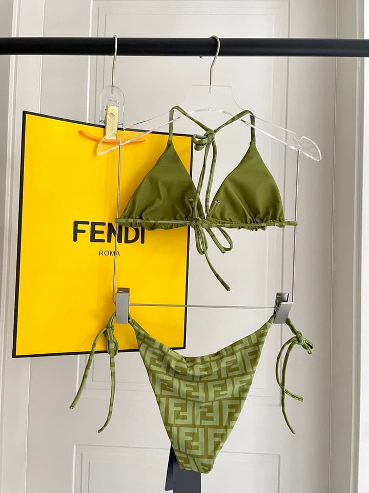 Fendi Versatile One-Piece Swimsuit in Brown Monogram Bikini