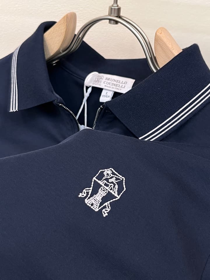 Brunello Cucinelli Embroidered Logo Polo Shirt – Spring/Summer Collection – 2026SS in Dark Brown
