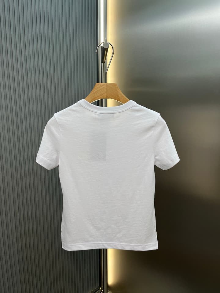 Gucci Fleece Logo Knit Cotton T-Shirt – 2026SS in White - Purple Logo