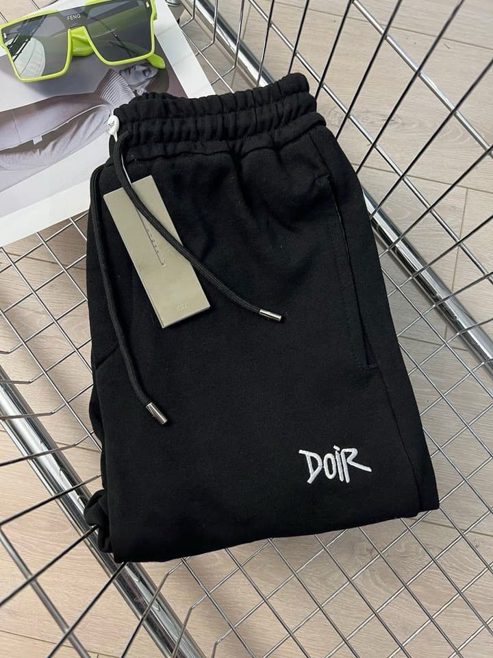 Dior Irregular Letter Embroidery Sweatpants – 23SS in Black