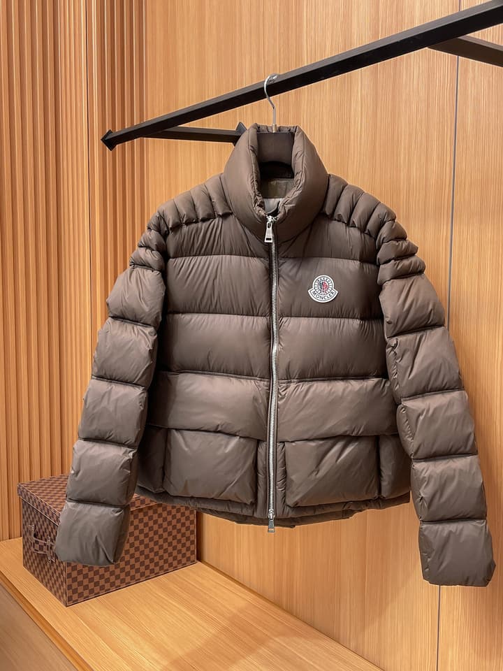 Moncler Stand Collar Embossed Down Jacket – Limited Edition in Black