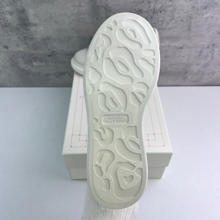 Alexander McQueen Oversized Platform Sneakers in All White Textured