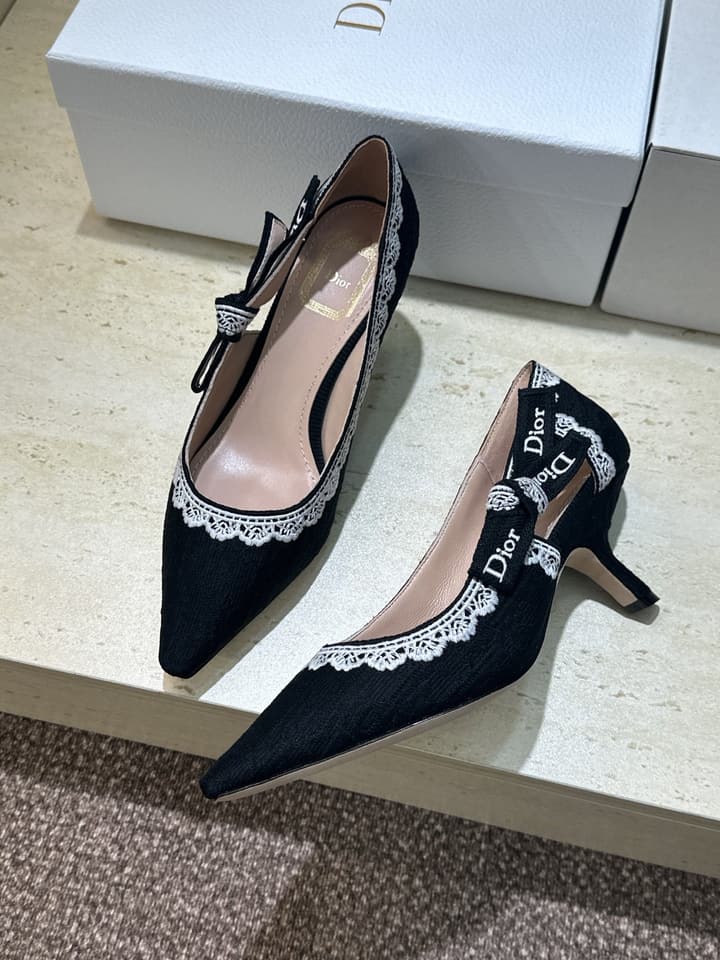 Dior J'Adior Dentelle Jelly Bow Pumps – 2026 Early Spring Collection in Black 6.5cm Heel