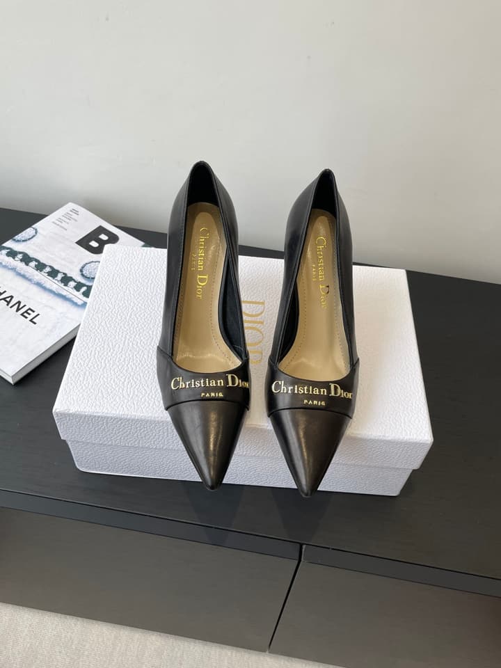 Dior My Dior Pointed-Toe Slingback Heels – 25SS in Patent Black