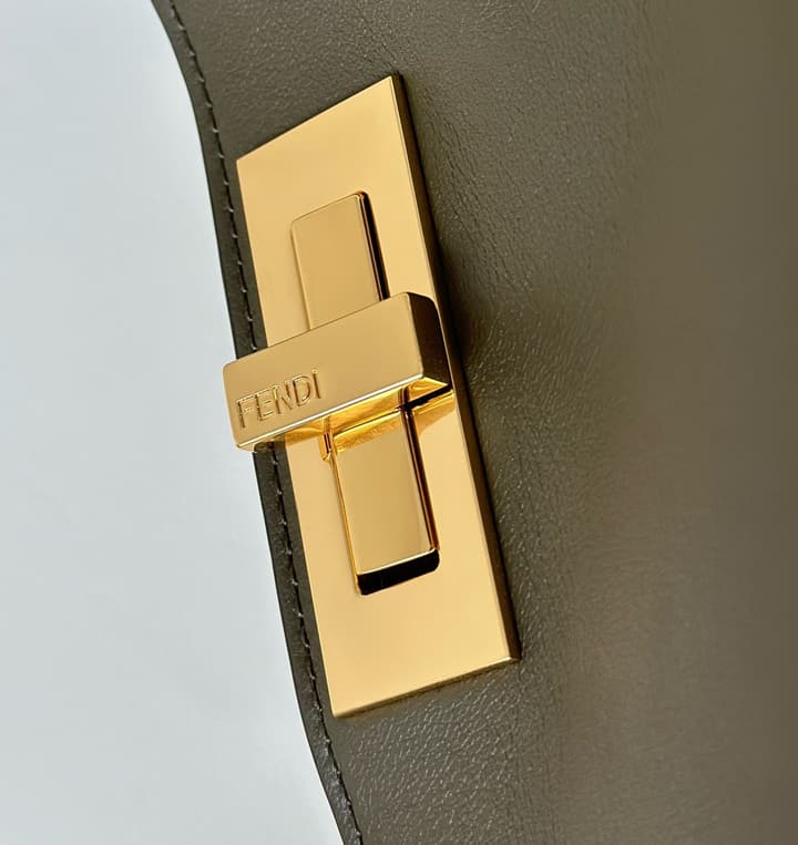 Fendi Peekaboo Iconic Large Handbag in Deep Burgundy Calfskin