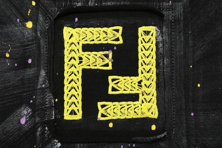 Fendi Embroidered Double F Logo Inkjet T-Shirt – 2025SS in Black