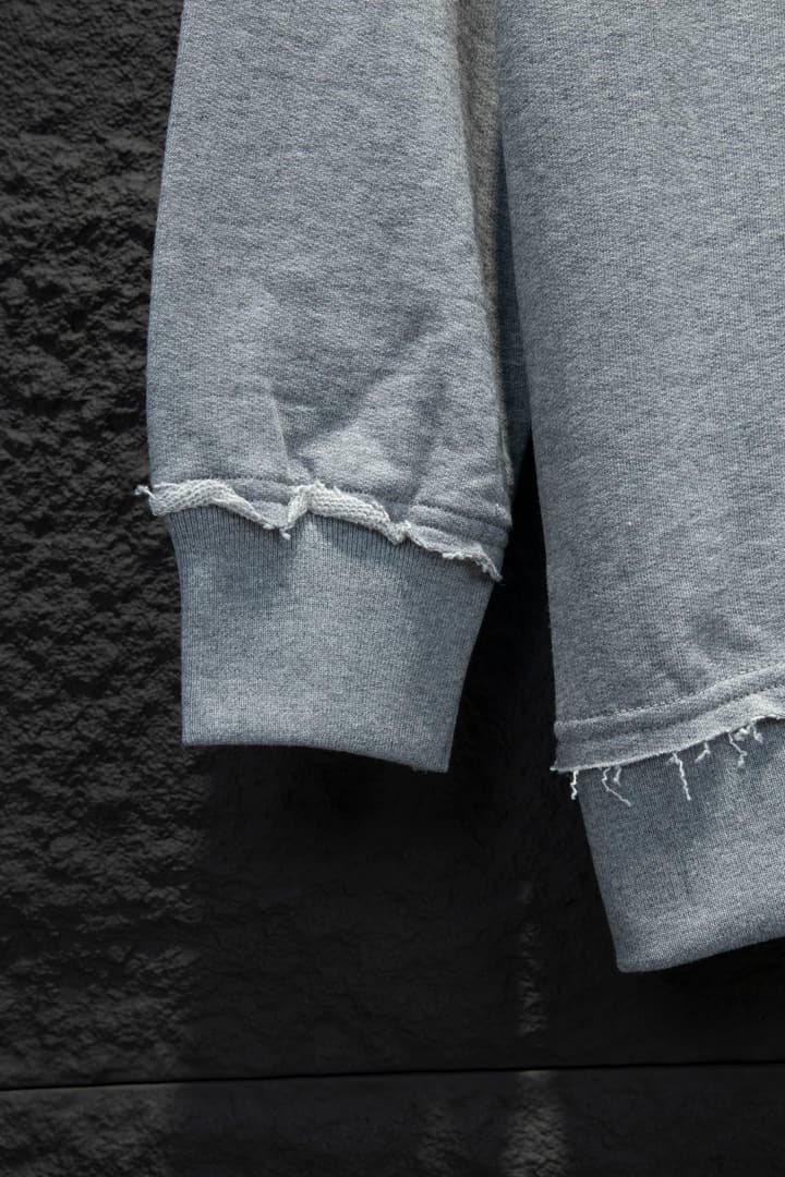 Miu Miu Embroidered Oversize Cotton Sweatshirt in Heather Grey