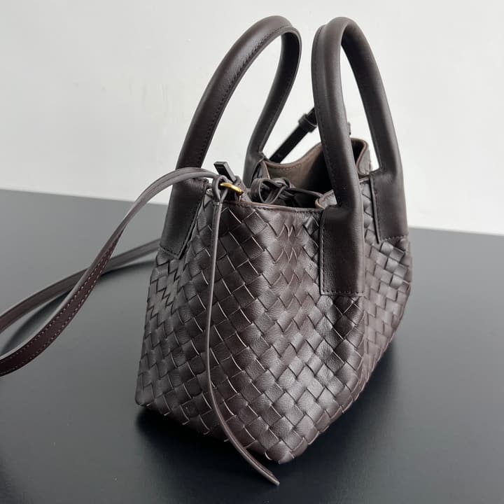 Bottega Veneta Pinacoteca Small Tote Handbag – 2025SS in Burgundy With Light Blue Lining A