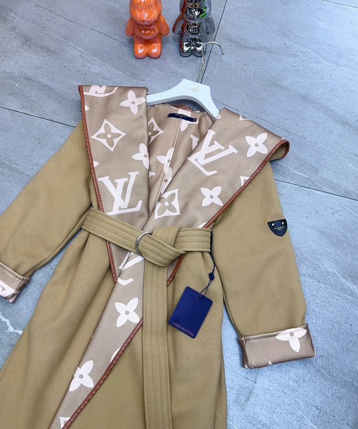 Louis Vuitton Monogram Hooded Wool Coat