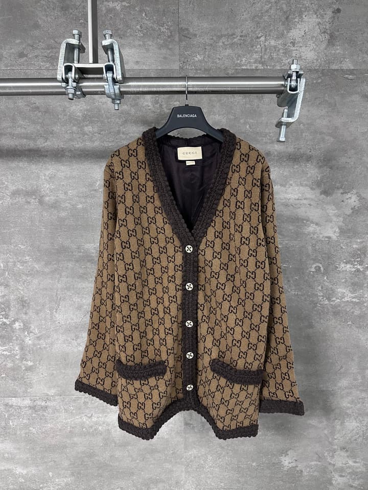 Gucci GG Logo Wool Cardigan – 25SS