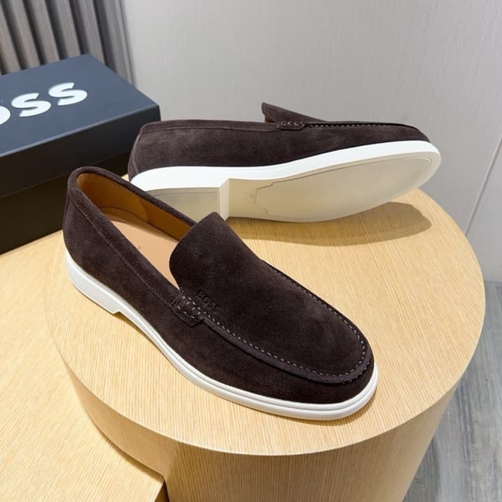 Boss Suede Slip-On Loafers