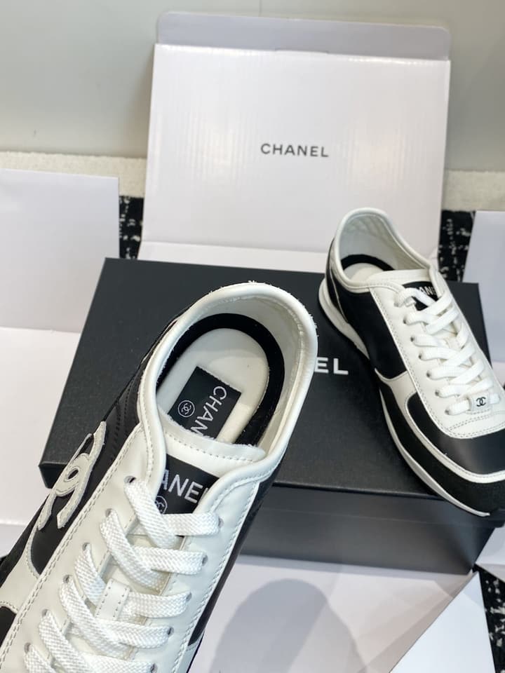 Chanel Panda Platform Sneakers – 2025SS in Black With White Laces