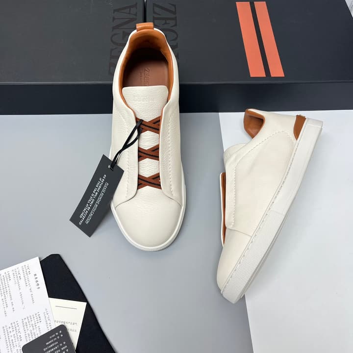 Zegna SECONDSKIN Triple Stitch™ Casual Sneakers in Monochromatic Black