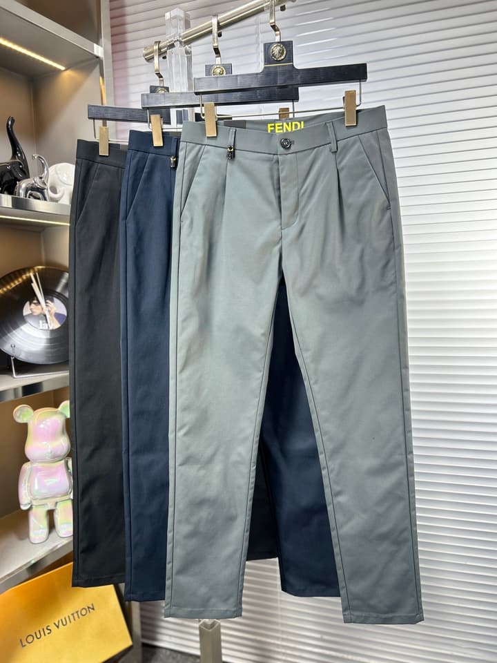 Fendi SS25 Casual Suit Trousers – 25SS/25FW in Dark Charcoal Gray