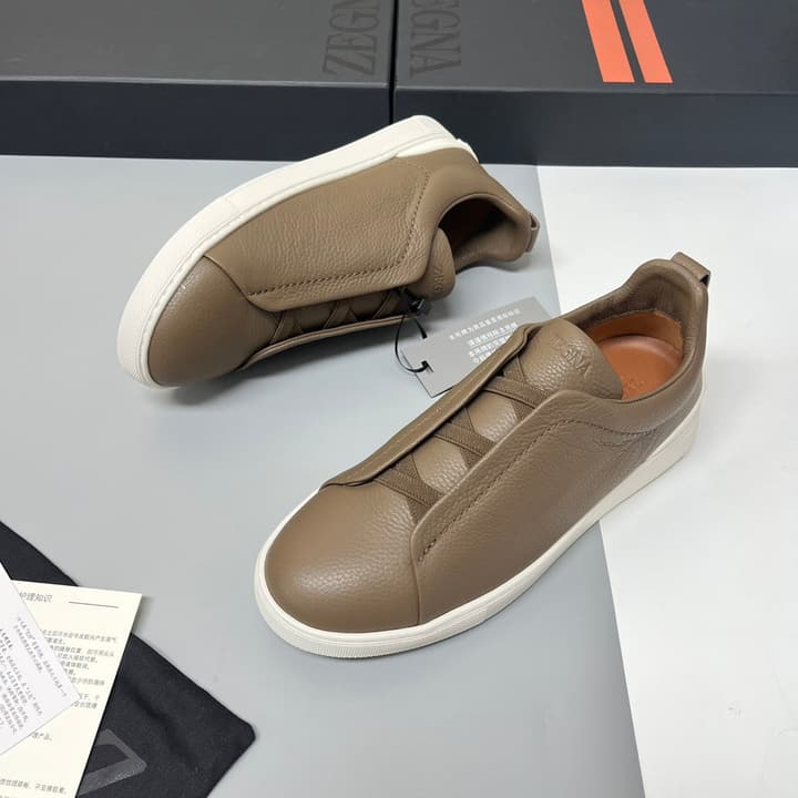 Zegna SECONDSKIN Triple Stitch™ Casual Sneakers in Monochromatic Black