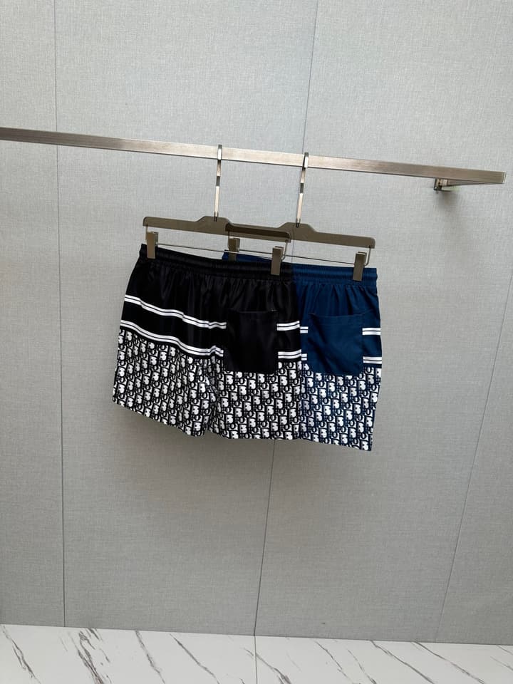Dior Men's Casual Beach Shorts – 2025SS Collection in Black Dior Band Monogram
