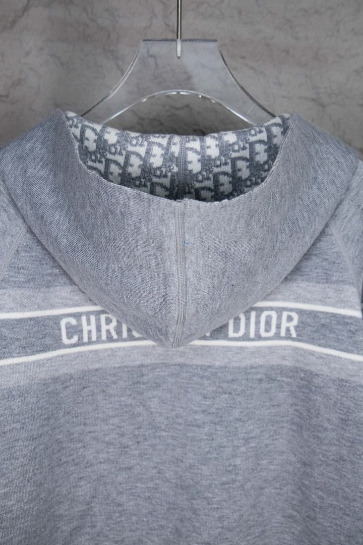Dior Monogram Jacquard Zip Cardigan – 24SS in Light Grey Monogram