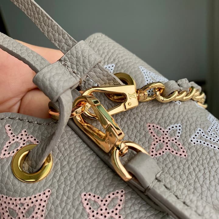 Louis Vuitton Pico Bella Perforated Monogram Bucket Bag in Beige