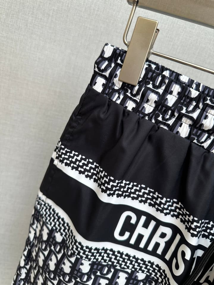 Dior Men's Casual Beach Shorts – 2025SS Collection in Black Dior Band Monogram