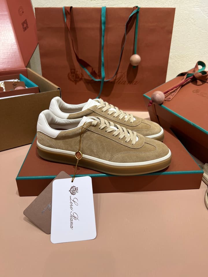 Loro Piana LP Tennis Walk Unisex Sneakers in Black Leather