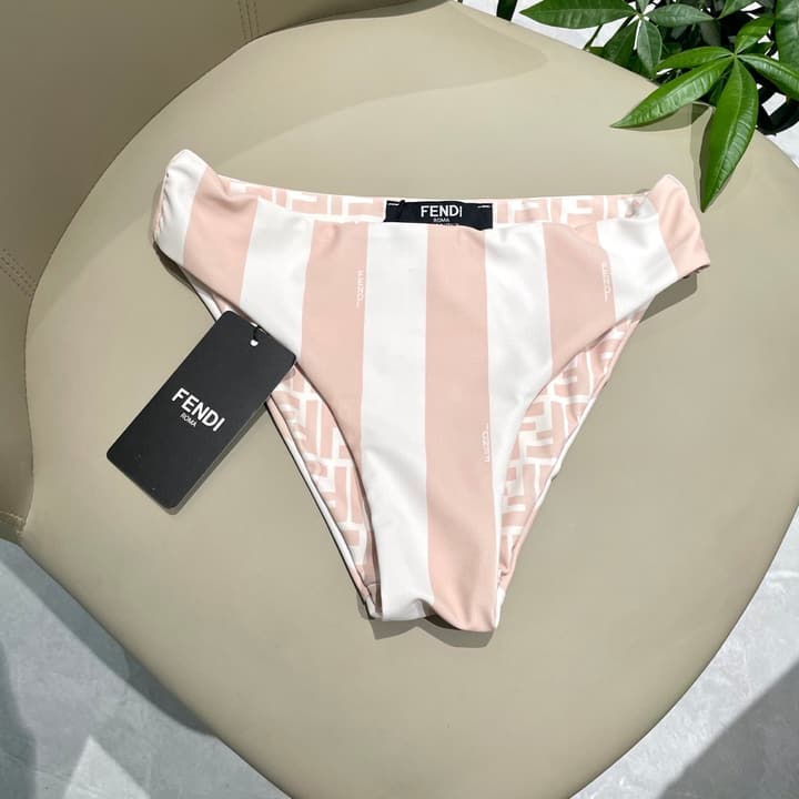 Fendi Versatile One-Piece Bikini Swimsuit in Brown Ff Logo Bikini