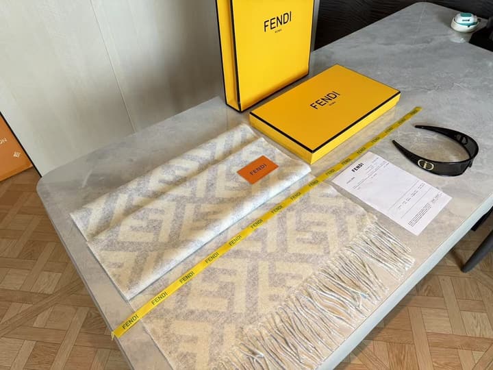 Fendi FF Monogram Cashmere Scarf