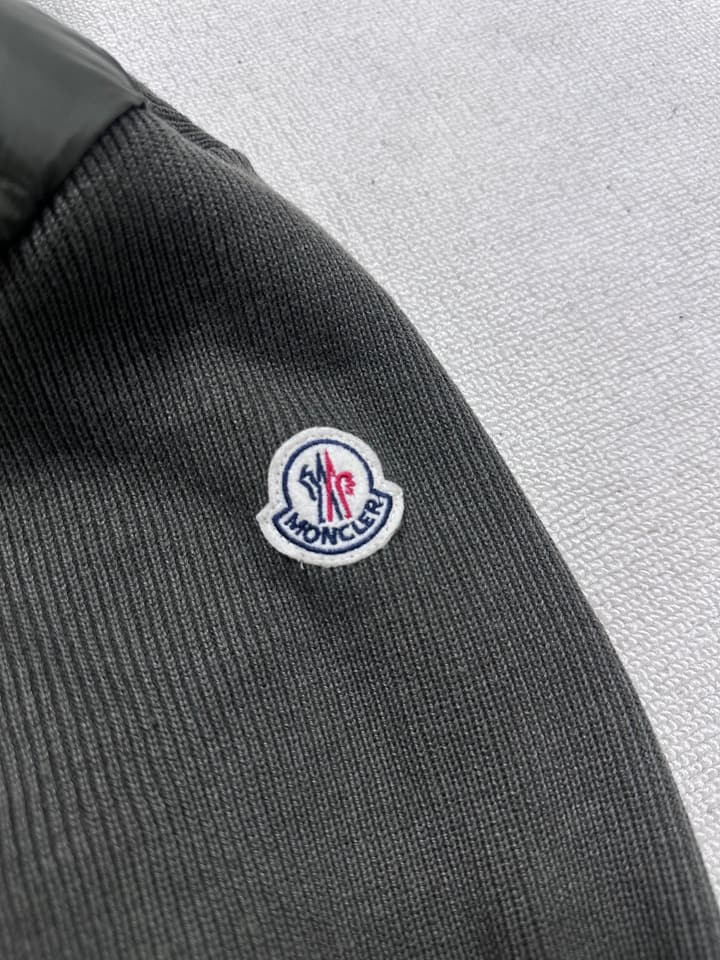 Moncler Hooded Wool Knit Spliced Down Jacket – Early Autumn Collection in Black