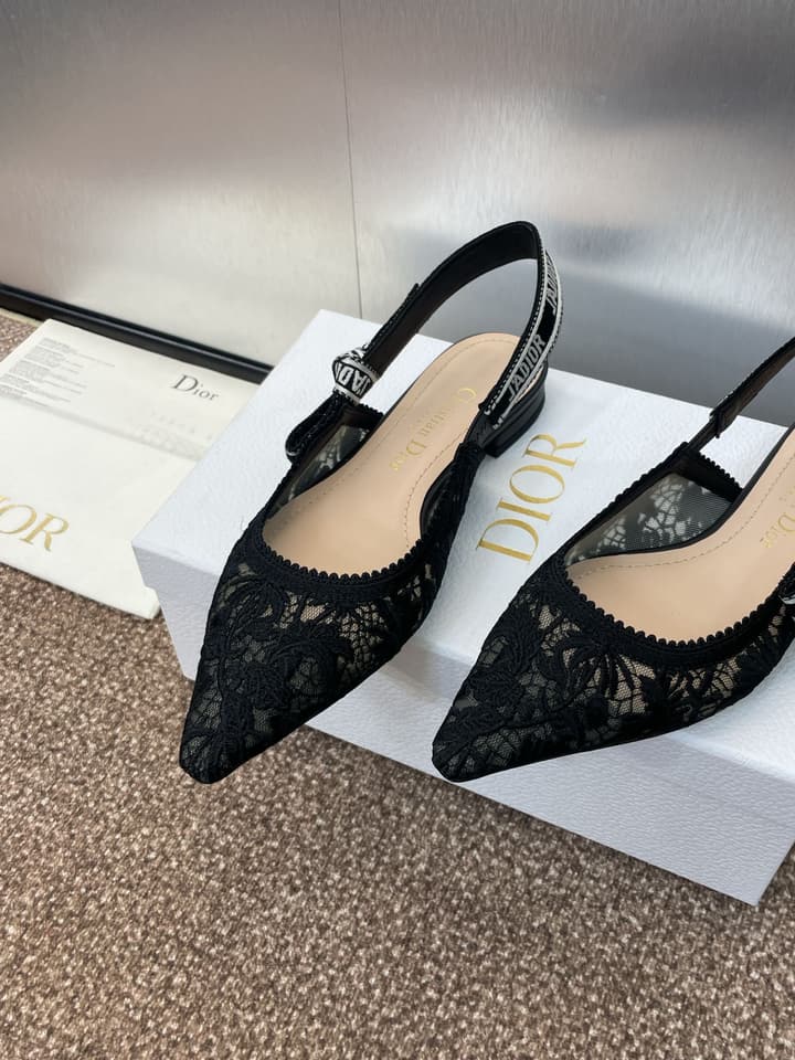 Dior J'Adior Oblique Jacquard Heeled Sandals – 2023 Spring/Summer Collection in Black Oblique Mesh 6.5cm Heel, Brightly Lit Front
