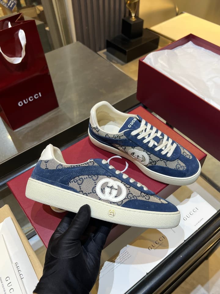Gucci Retro German Training Sneakers in Black Monochromatic