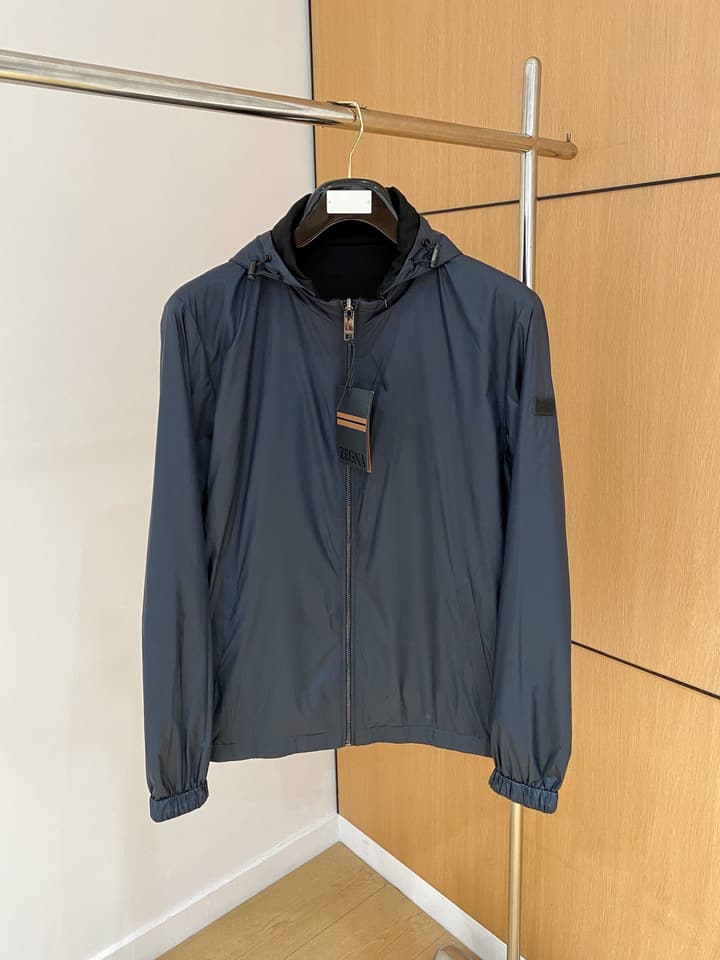 Zegna 2025 Men's Casual Jacket – 2025 Collection in Charcoal Gray