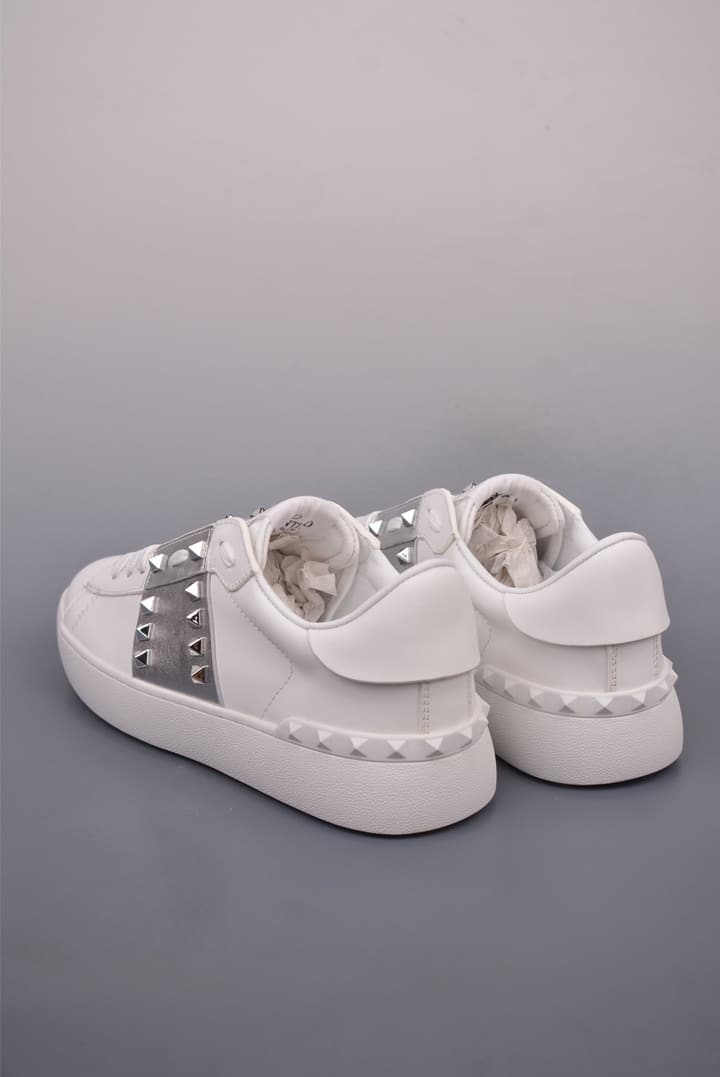 Valentino Rockstud Untitled Rivet Sneakers – 2025 Collection in White With Black Band