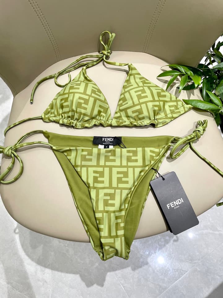 Fendi Versatile One-Piece Swimsuit in Brown Monogram Bikini