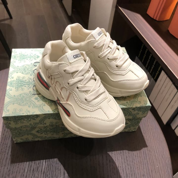 Gucci Children's Dad Sneakers – Kids Collection in Cream With Cartoon Graphic