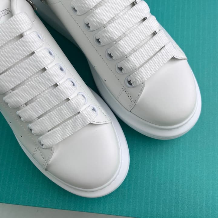 Alexander McQueen Oversized Platform Sneakers in All White Textured