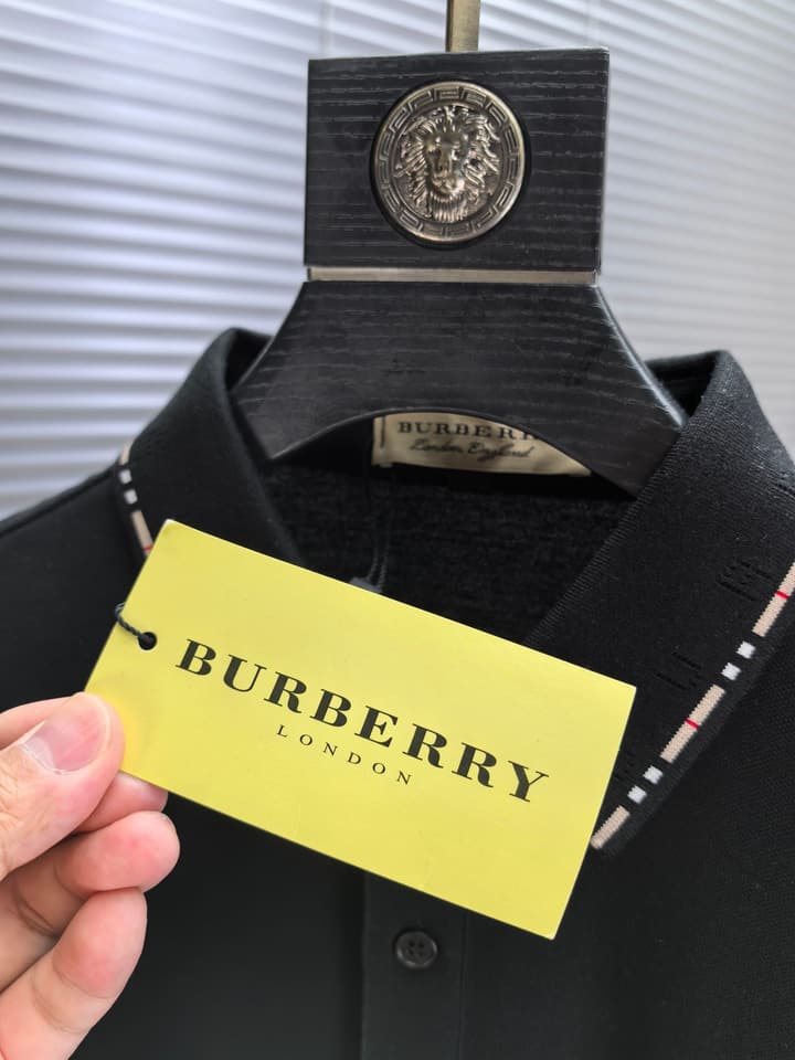 Burberry Embroidered Logo Piqué Cotton Polo Shirt – 2026SS in Dark Grey