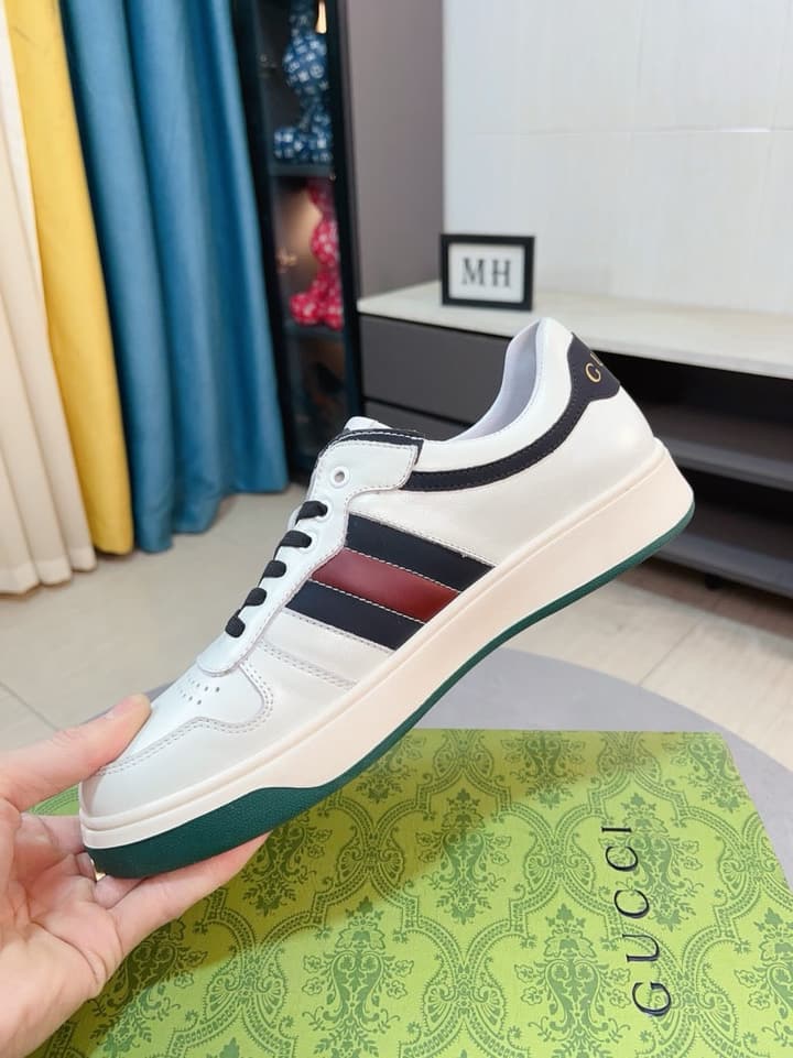Gucci New Season Casual Fashion Sneakers in Black With Web Stripe