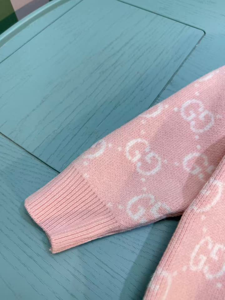 Gucci Classic Knit Sweater – Kids Collection – 2025SS in Pink Gg Knit Sweater