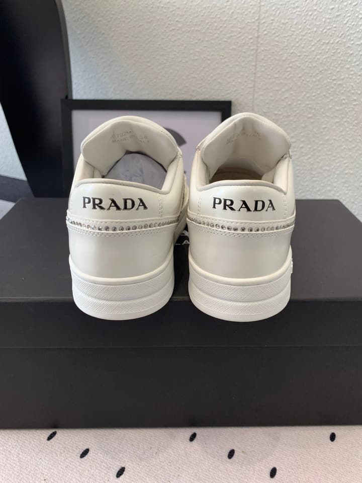 Prada Studded Leather Casual Sneakers