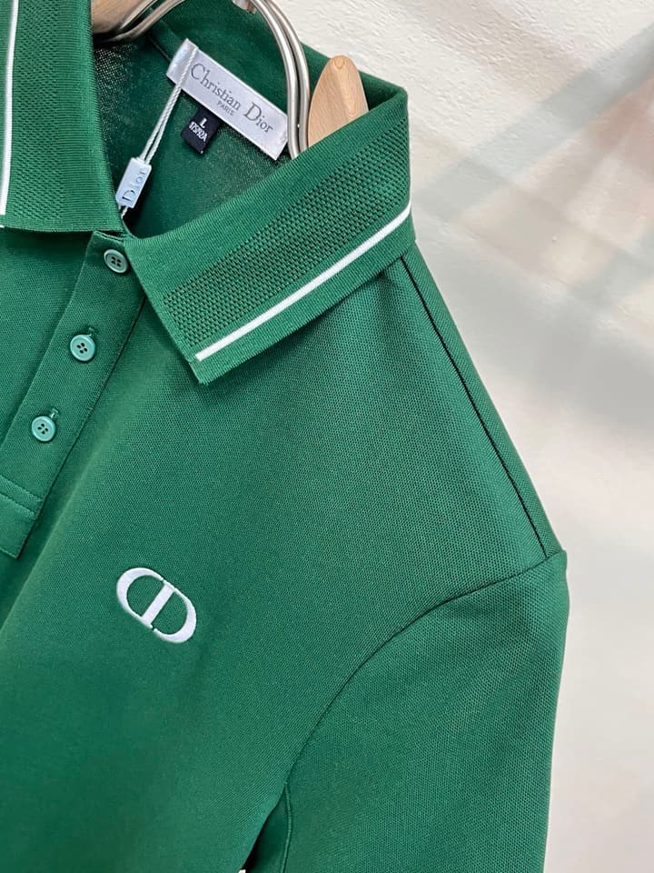 Dior Embroidered Logo Piqué Cotton Polo Shirt – 2026 Spring/Summer Collection in Classic Black