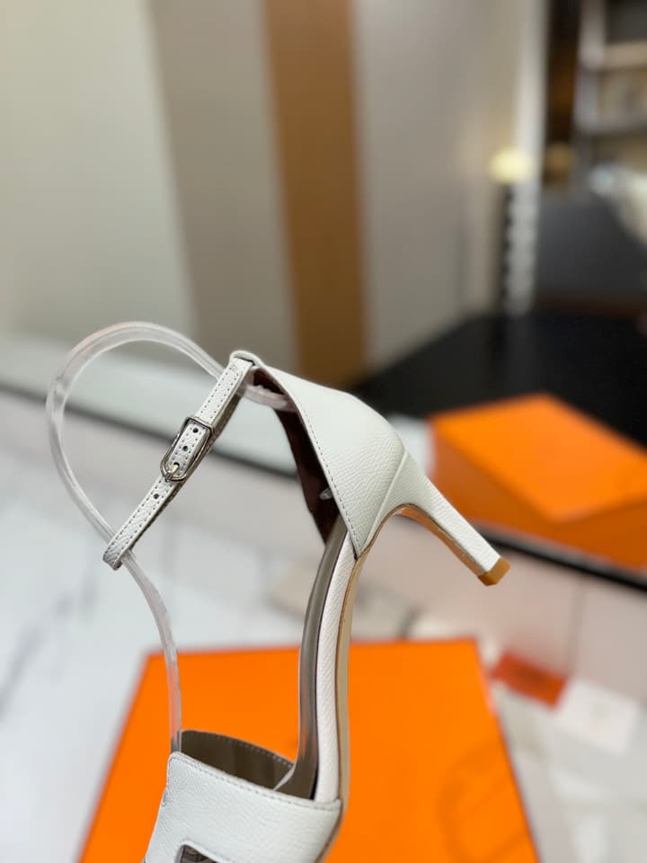 Hermès Classic Palm Grain Cowhide Heels – 6.5cm in Black