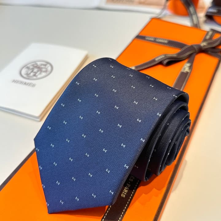 Hermès Men's Silk Tie in Burnt Orange Brown