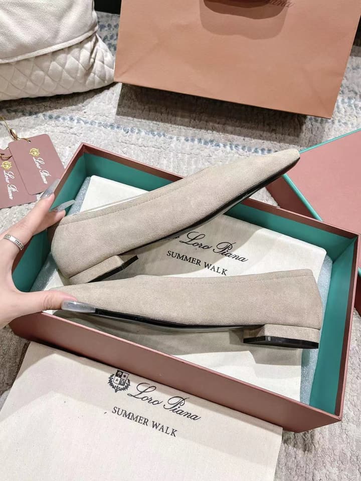 Loro Piana Rebecca Minimalist Ballerina Flats – Spring/Summer Collection in Black Suede