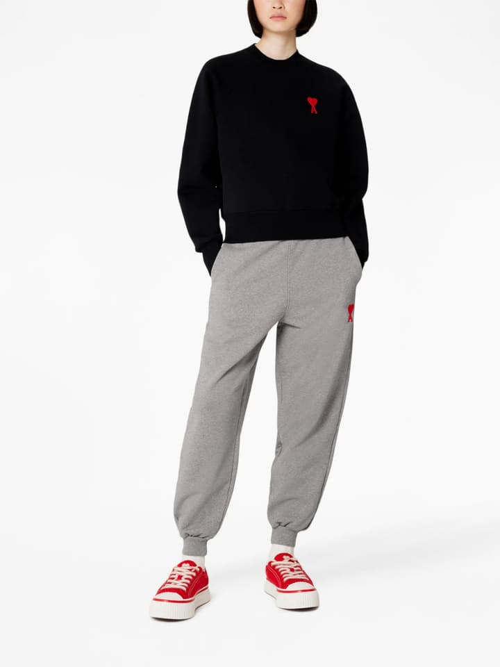 Ami Paris Ami de Coeur Terry Sweatpants – 23FW in Black