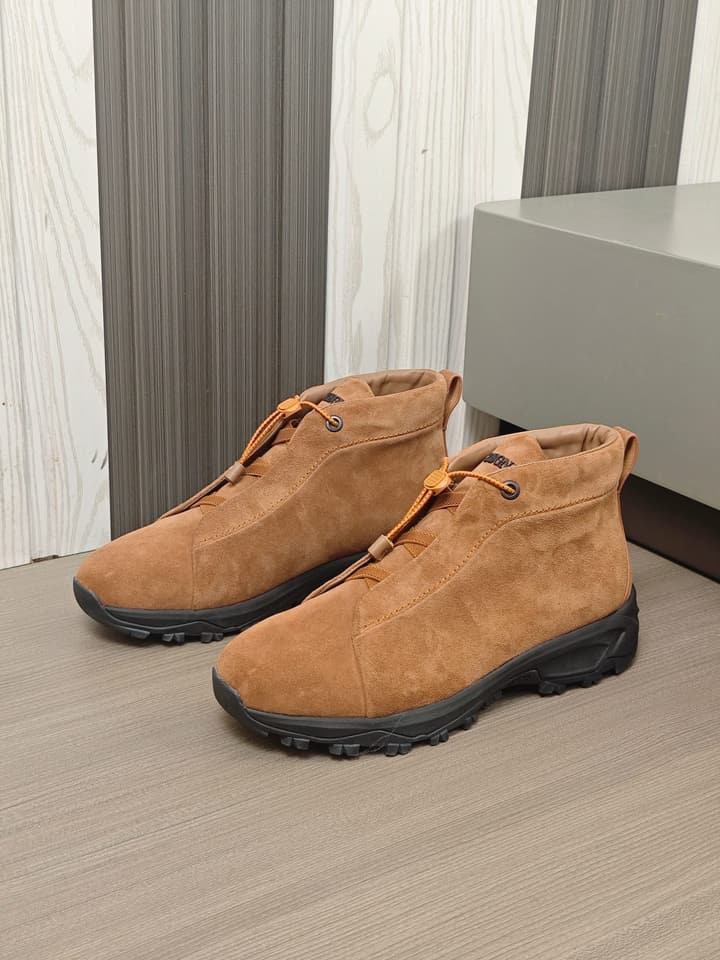 Zegna Triple Stitch™ Monte Luxury Casual Shoes in Black Leather High-top