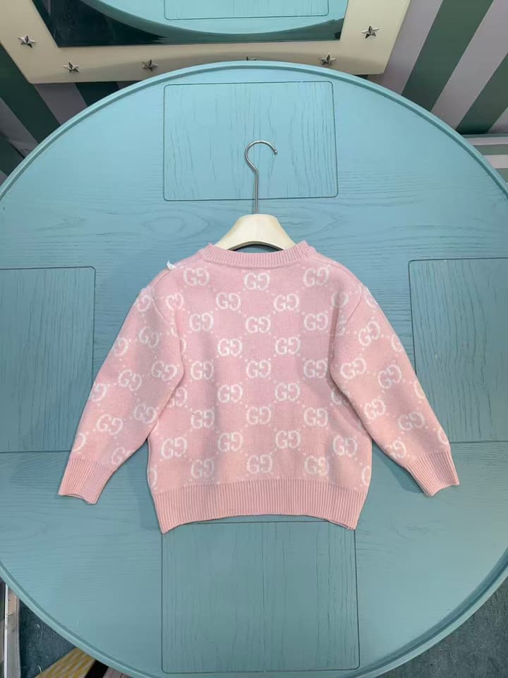 Gucci Classic Knit Sweater – Kids Collection – 2025SS in Pink Gg Knit Sweater