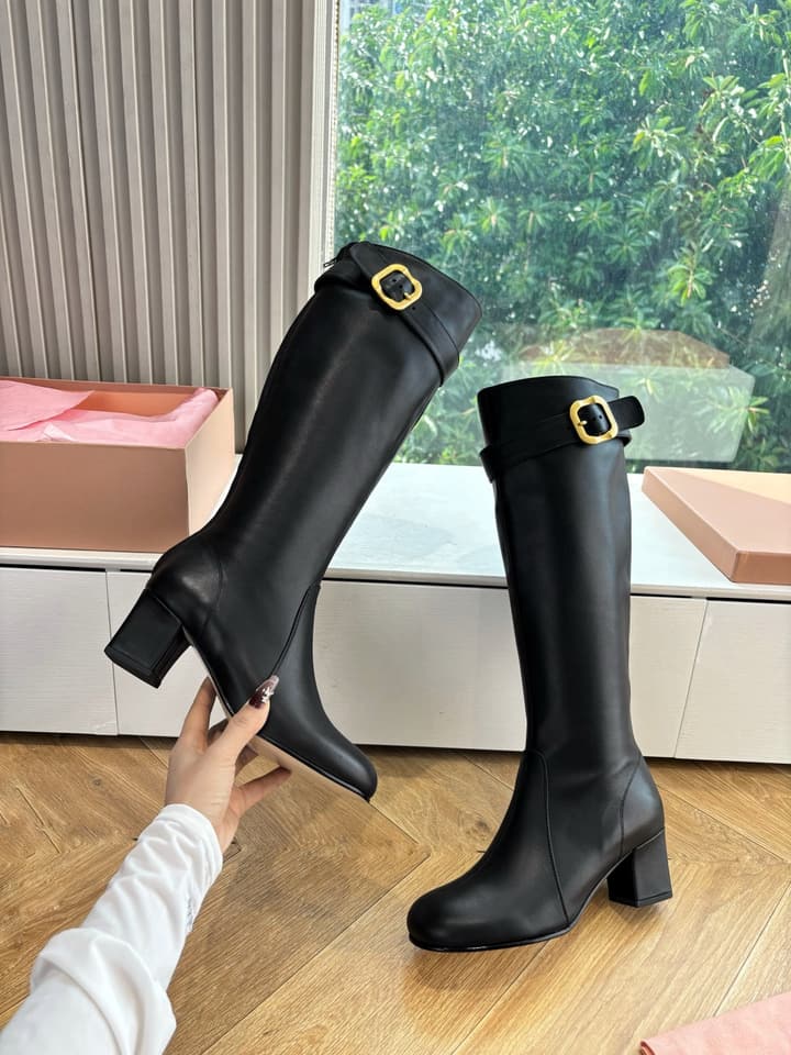 Miu Miu Chelsea Knee-High Boots – 25FW in Black