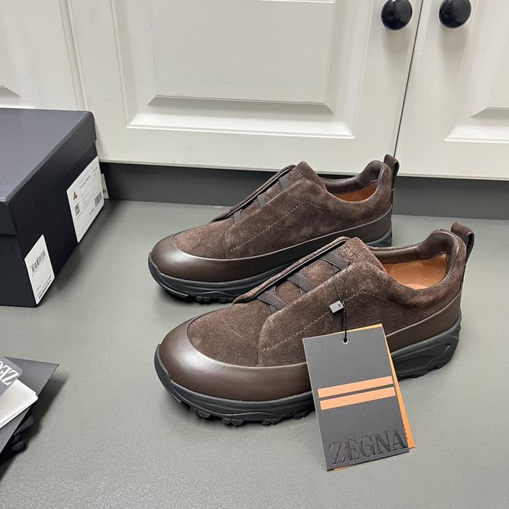 Zegna Triple Stitch™ Monte Perforated Casual Shoes in White Smooth