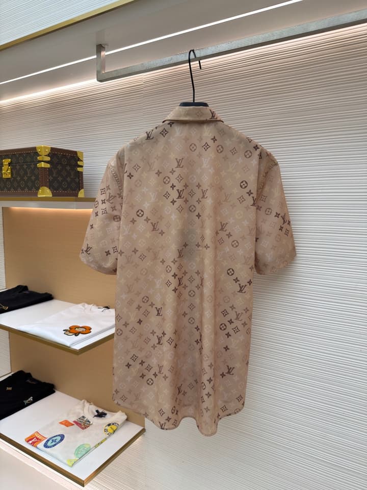 Louis Vuitton Monogram All-Over Print Beach Shirt in Apricot