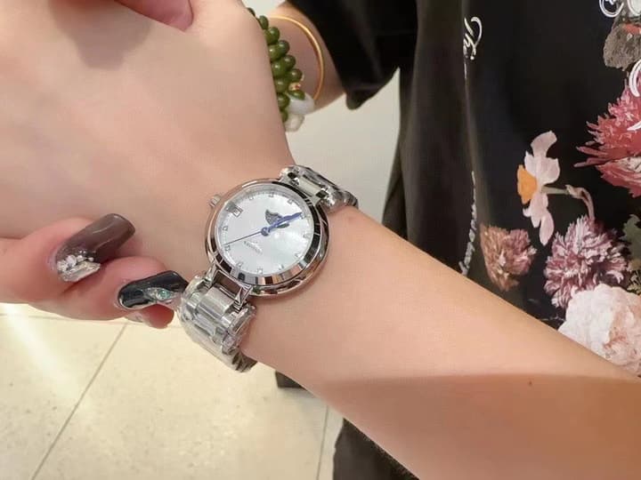 Longines Heart Moon Phase Watch in Stainless Steel Bracelet, White Moon Phase Dial