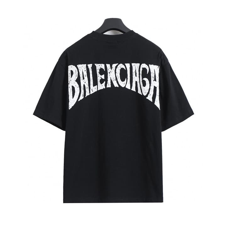 Balenciaga Back Letter Sketch Print T-Shirt – 26SS in Classic Black